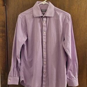 Michael Kors Men’s Long Sleeve Button Up Shirt Size M Slim Fit Purple Check